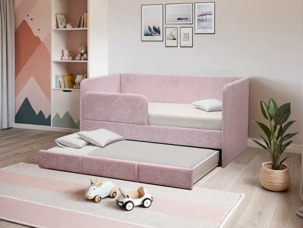 Кровать Софа №17 мягкая с выдвижным ящиком 160*80  (Велюр 015) Кровать Софа №17 мягкая с выдвижным ящиком 160*80  (Велюр 015)