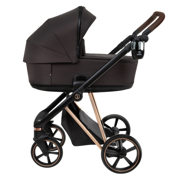 Коляска 2в1 Roan Sol Luxury (RSL/4049 Choco/Rose Gold/руч.Тем.Коричневый)