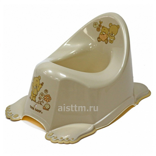 Горшок антискользящий  муз.TEDDY (МИШКА) PO-046 (Бежевый)