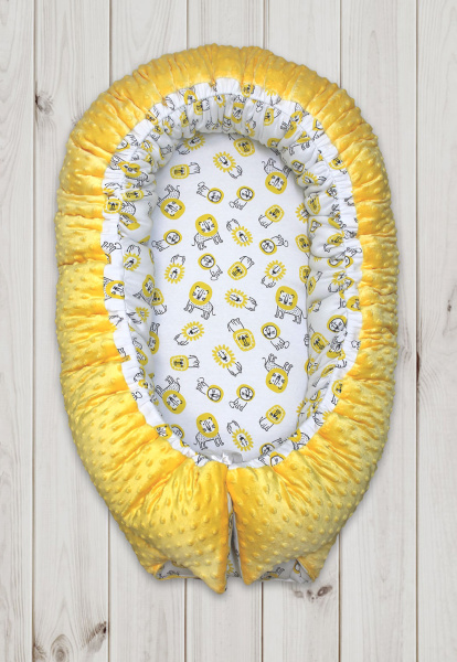 Кокон для новорожденных Лапушка вельбоа (Желтый )