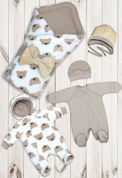 Комплект на выписку Медвежонок (Капучино)