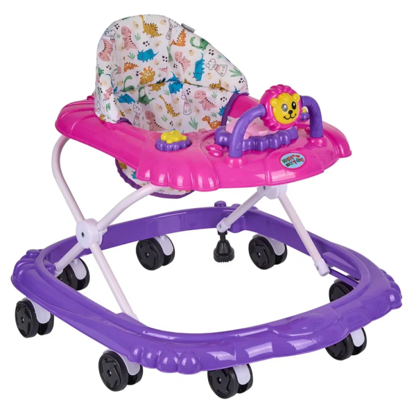 Ходунки Indigo Львенок 8 колес (Розовый-фиолетовый)