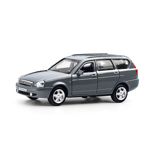 Машина металл LADA PRIORA длина 12 см, двери,багаж,инерц,темно-серый, в кор.PRIORAWAG-12-DGR