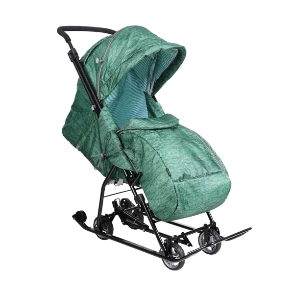 Санки-коляска Наши детки НДТ3-1 (НДТ3-1К/ВЗ вязанный зеленый)