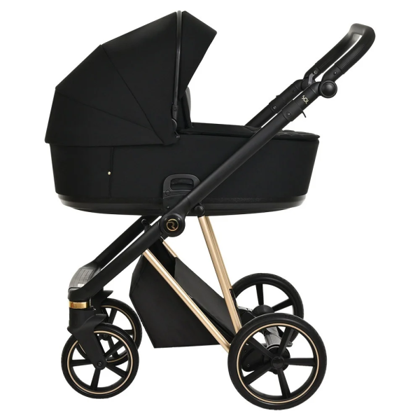 Коляска 2в1 Roan Sol Luxury (RSL/4042 True Black/Gold/руч.Черный)