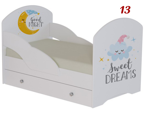 Кровать подростковая Малыш-3 с фотопечатью 160х80см (№13 Сладких снов)