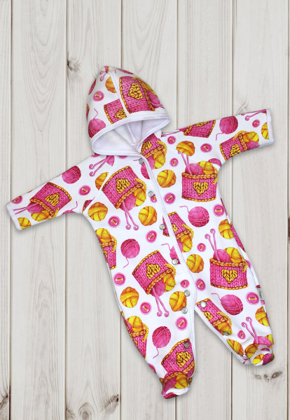 Комбинезон без подклада Клубочки (Розовый)