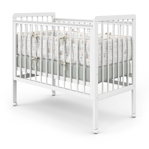 Кровать детская Baby Master, Ariel 04 колесо дерево 5832062 (Белая аляска)
