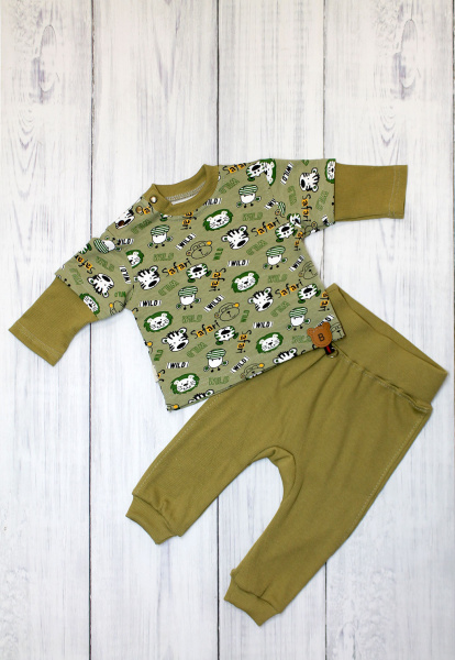 Комплект детский Names-3 2предмета футер (рост68хаки)