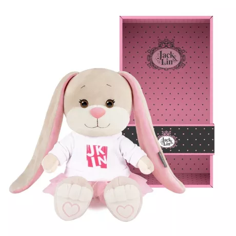 Мягкая игрушка Зайка Jack&Lin в Свитшоте с розовой юбочкой 20см 