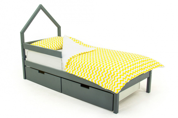 Кровать домик мини Svogen 160х70см (Графит)