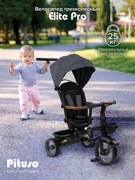 Велосипед трехколесный Pituso Elite Pro (Grey/Серый)