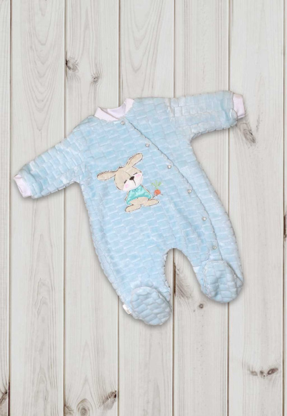 Комбинезон на подкладе Зайка с морковкой (Голубой(синий))