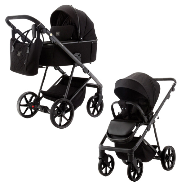 Коляска детская 2в1 Adamex Delta Natura (DN-11-CARBON (ЧЕРНЫЙ))