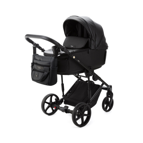 Коляска детская 3в1 Adamex Zico New - Deluxe (ZN-SA2 ЧЕРНАЯ КОЖА)