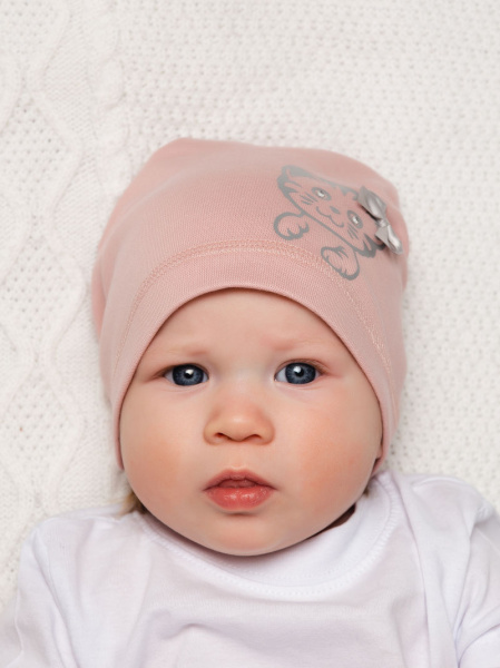 Шапка  детская  однослойная (р.42-44пудра)