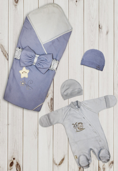 Комплект на выписку Эшли (Серо-голубой)