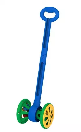 Каталка Весёлые колёсики с шариками сине-зелёная