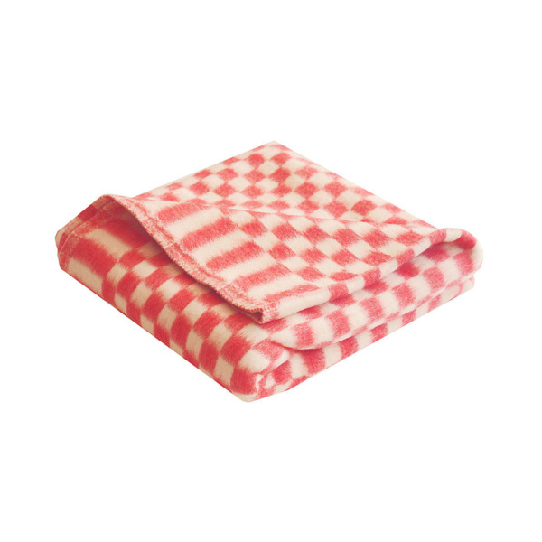 Одеяло байковое в клеточку цветное 100*140см (Красный мелкая клетка)