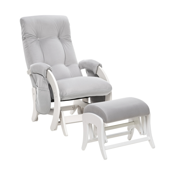 Кресло для кормления комплект Milli Smile (кресло+пуф) (Молочный дуб/ткань Velutto 51)