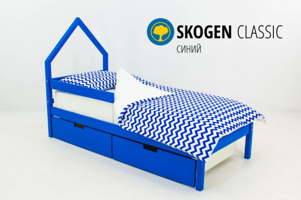 Кровать домик мини Svogen 160х70см (Синий)