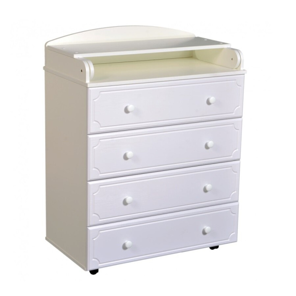 Комод Ульяна-5 4ящика 80см МДФ (Витринный образец Белый)
