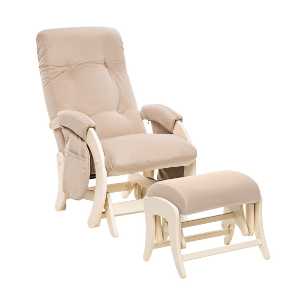 Кресло для кормления комплект Milli Smile (кресло+пуф) (Дуб шампань/ткань Velutto 18)