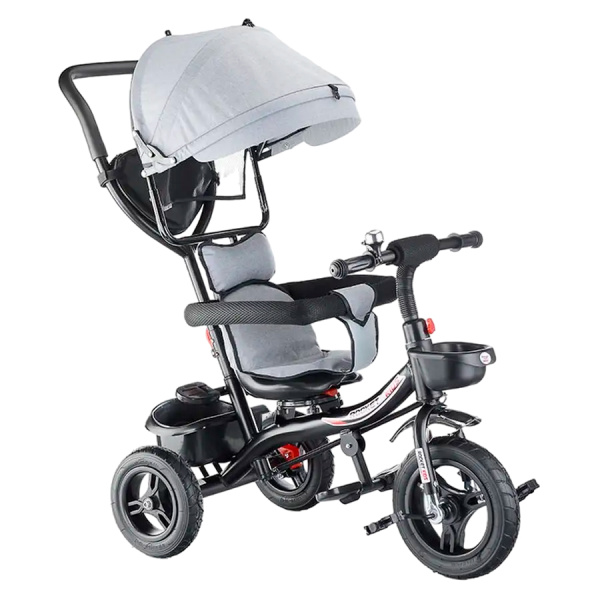 Велосипед 3-х колесный, резиновые покрышки (Серый)