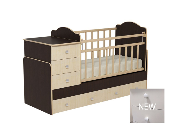 Кроватка -трансформер Мир колибри-11 (Венге/клен)