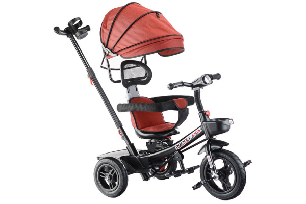 Велосипед 3-х колесный, резиновые шины (Красный)
