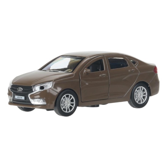 Машина металл LADA Vesta 11,5 см. (двери, коричневый) в коробке VESTA-12-BR-WOD