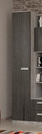 Гостиная Адель-11. Шкаф для одежды 1-но дверный без зеркала ЛДСП (Бетон/ясень черный)