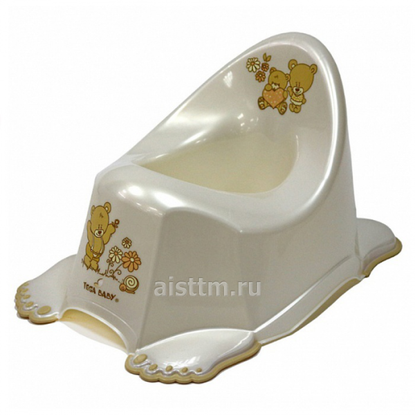 Горшок антискользящий  муз.TEDDY (МИШКА) PO-046 (белый перламутр)